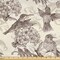 Ambesonne Hummingbirds Fabric by The Yard, Birds and Flowers Monochromic Classical Design Nostalgia Ornate, Decorative Fabric for Upholstery and Home Accents, 3 Yards, Brown Beige